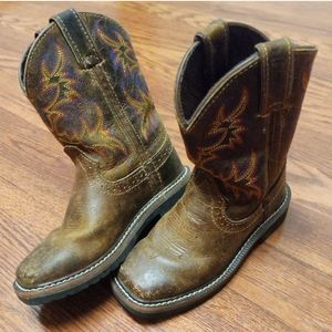 Justin Toddler Aged Cowboy Aztec Stitch Farm Western Sturdy Country Boots